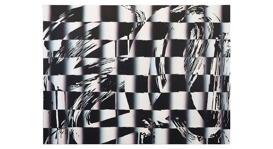Moritz Neuhoff, brushtrokes (pattern-shift), 2025, Acryl auf Leinwand, 200 × 270 cm © Dirk Wüstenhagen, VG-Bildkunst, Bonn 2026