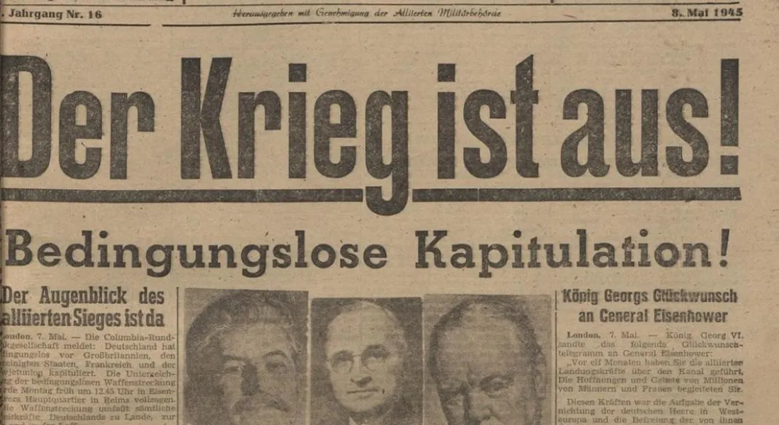 Kapitulation 1945 Schlagzeile Aachener Nachrichten