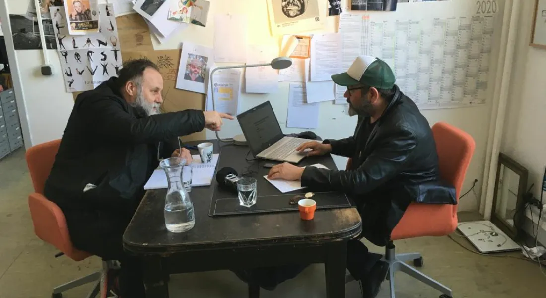 Siegfried Zagler und Jürgen Kannler in der Redaktion von a3kultur