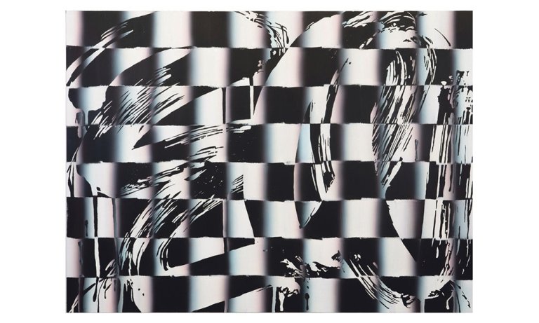 Moritz Neuhoff, brushtrokes (pattern-shift), 2025, Acryl auf Leinwand, 200 × 270 cm © Dirk Wüstenhagen, VG-Bildkunst, Bonn 2026