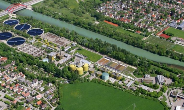 Luftbild Kläranlage Augsburg
