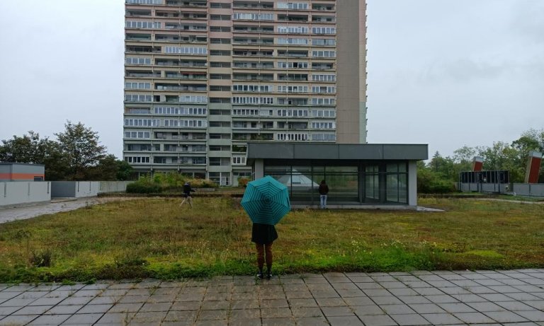 Schwabencenter an einem Regentag